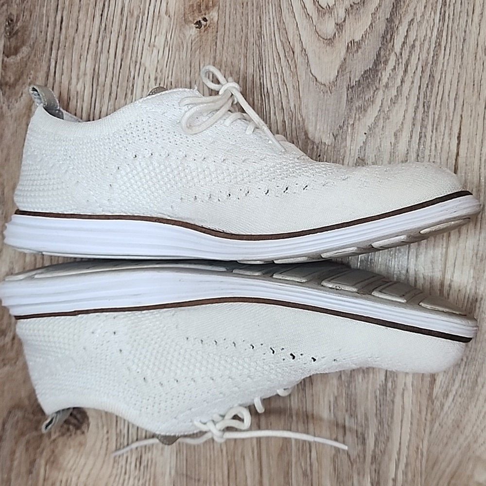 Cole Haan Grand Womens Stitchlite Wingtip Oxford Almond Toe White Tennis Shoe - Picture 3 of 9